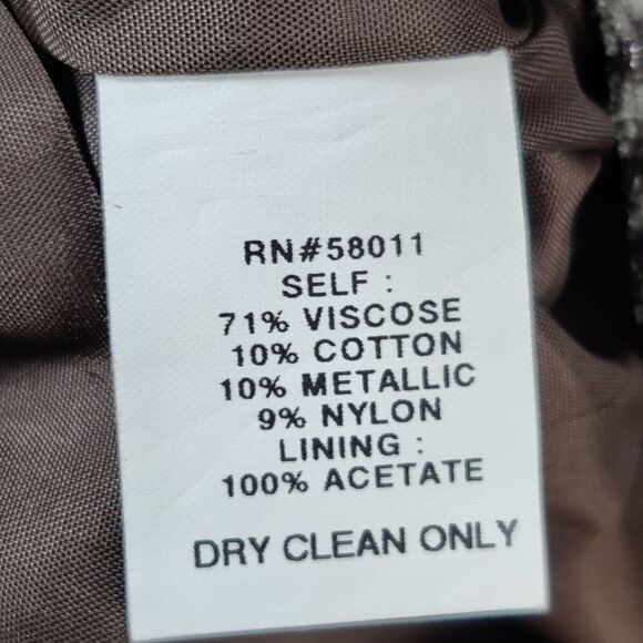 David meister Sheath Dress Sz 4 Dark Gray/Brown Slate w/ metallic - Picture 10 of 12